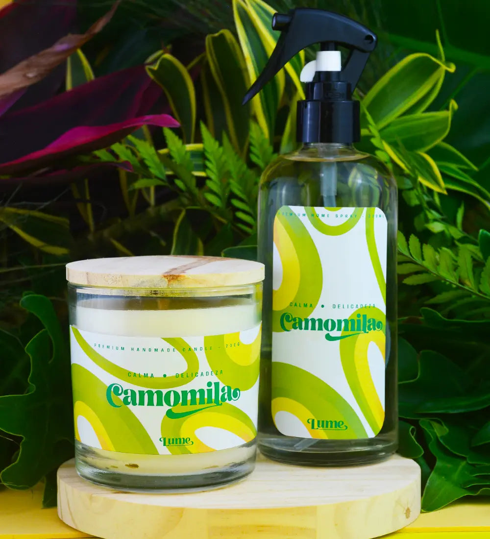 Kit Camomila - Vela 230g e Home Spray
