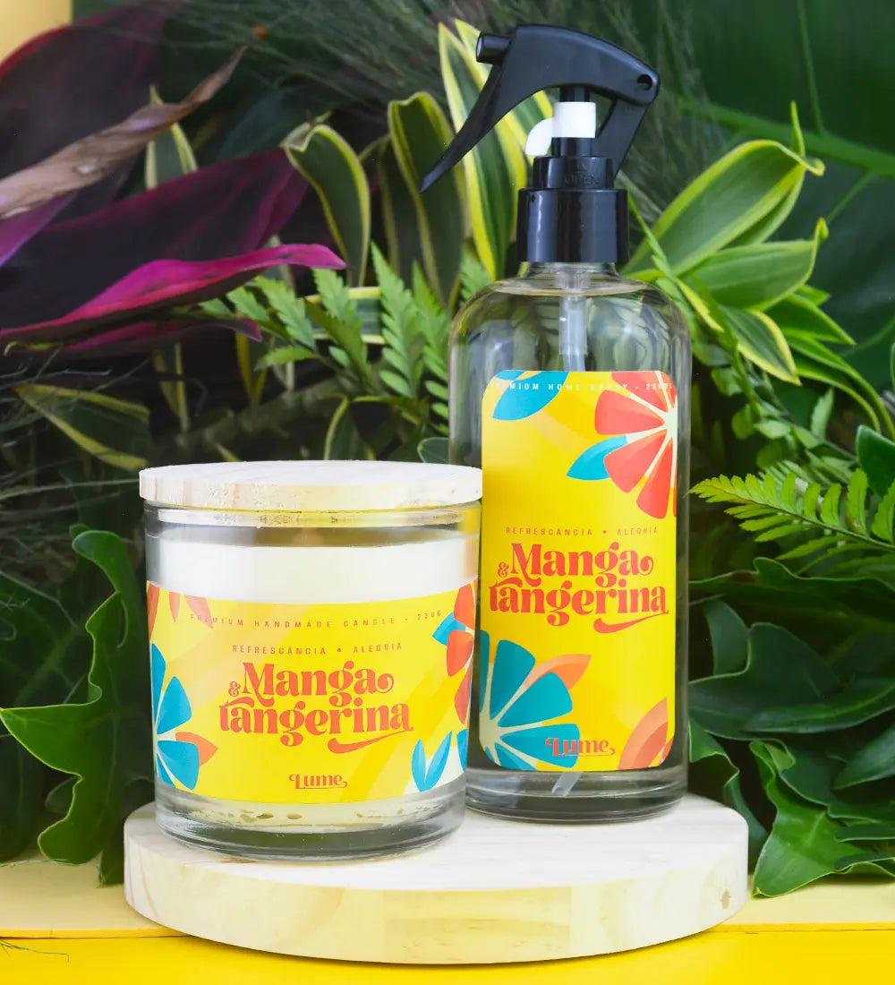 Kit Manga e Tangerina - Vela 230g e Home Spray