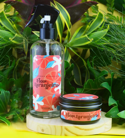 Kit Flor de Laranjeira - Vela 90g e Home Spray