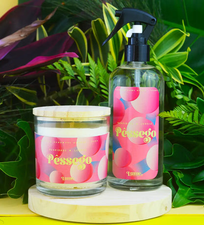 Kit Pêssego - Vela 230g e Home Spray
