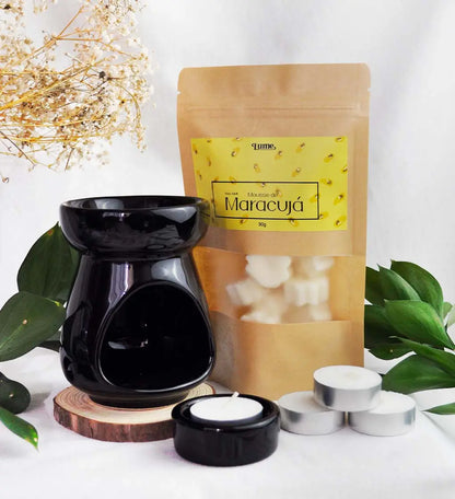Kit Completo Aromatizador + Wax Melt Eucalipto e Mousse de Maracujá